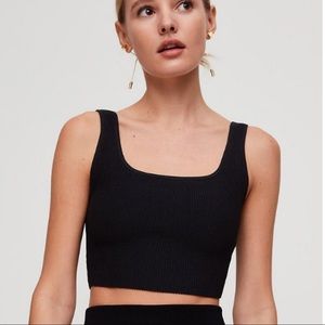 *NWT* Aritzia Babaton Sculpt Knit Squareneck Tank Arjun Black